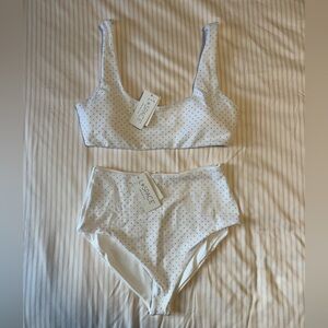NWT Gold Studded White Bikini